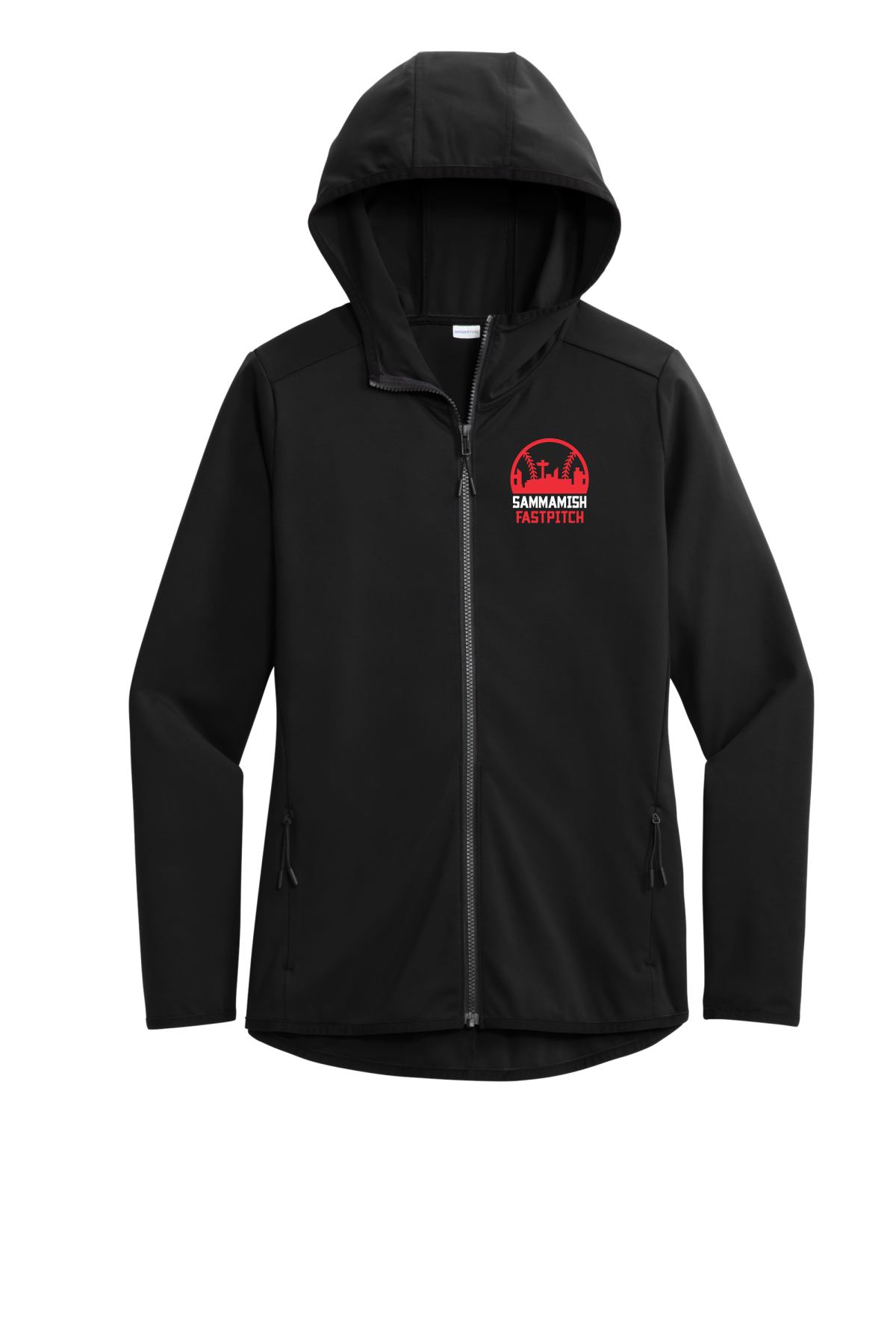 Women's Sport-Tek Circuit Hooded Full Zip Jacket - Main Logo