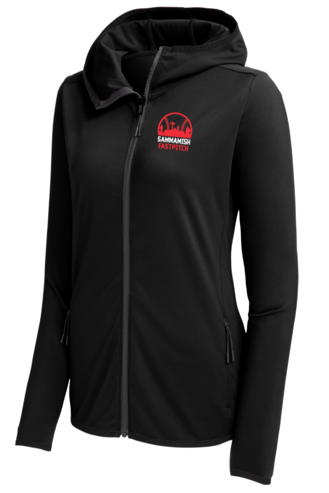 Women's Sport-Tek Circuit Hooded Full Zip Jacket - Main Logo